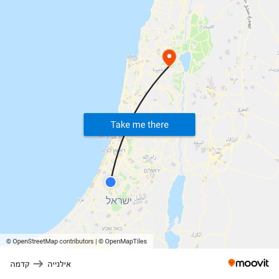 קדמה to אילנייה map