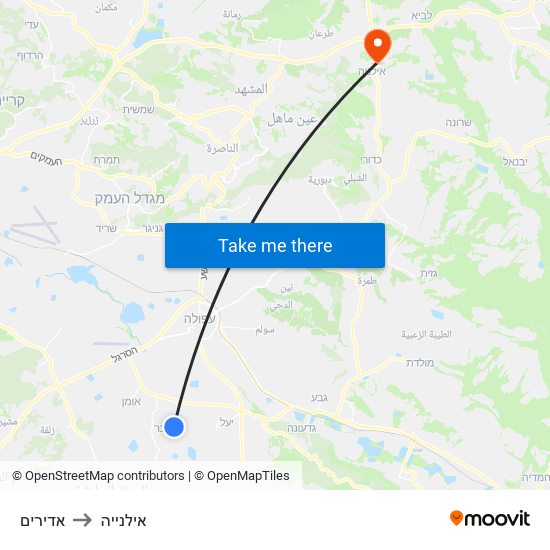 אדירים to אילנייה map