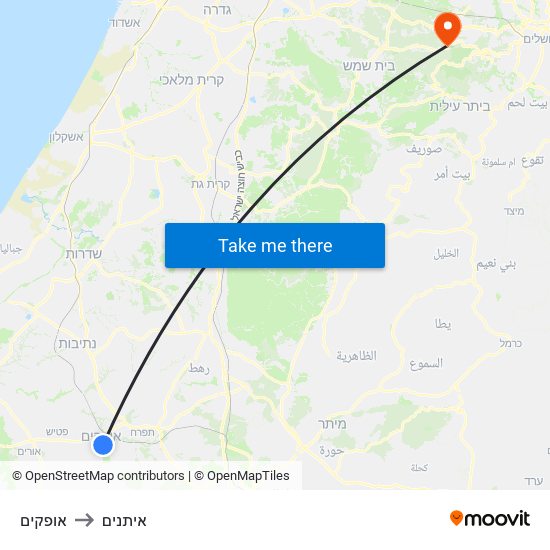 אופקים to איתנים map