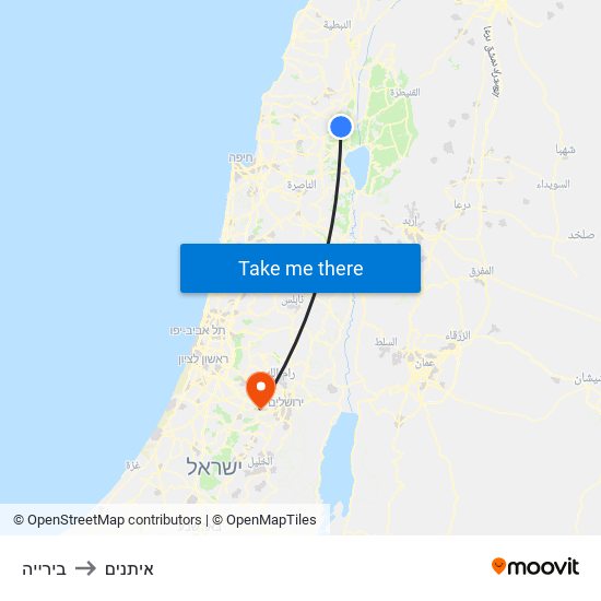 בירייה to איתנים map