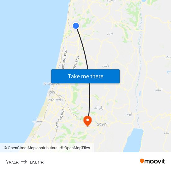 אביאל to איתנים map