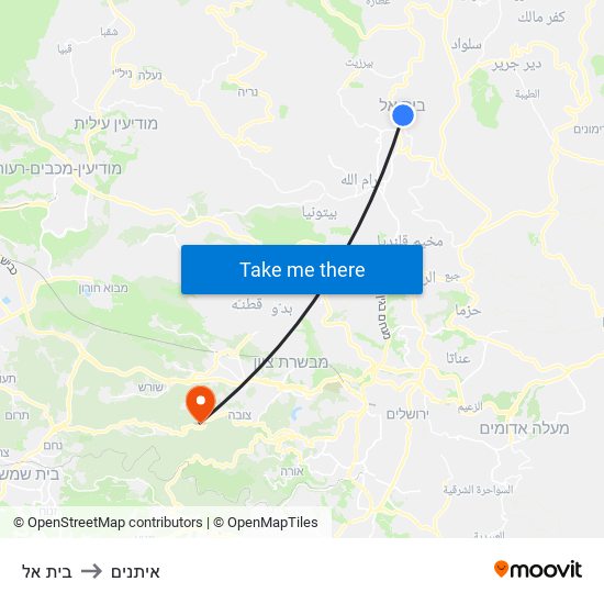 בית אל to איתנים map