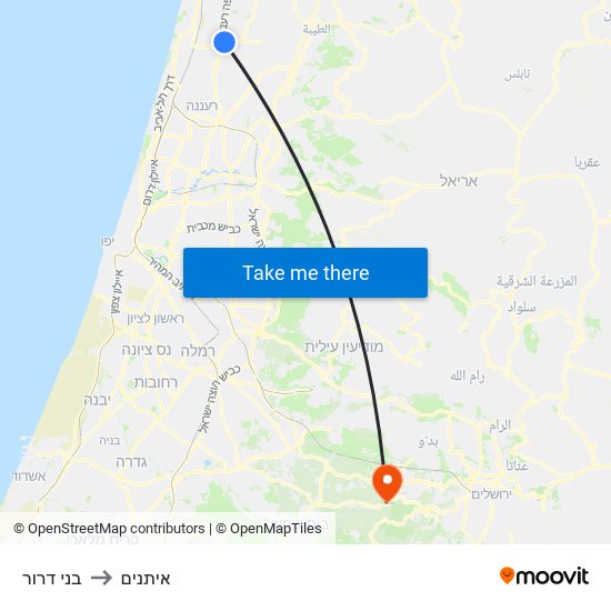 בני דרור to איתנים map