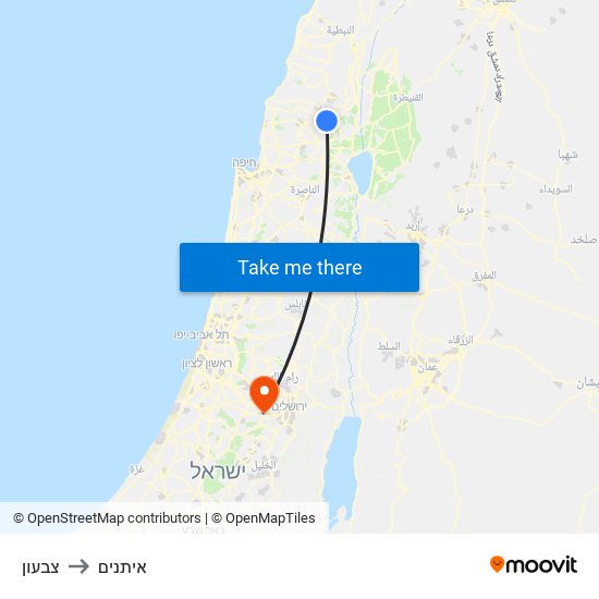 צבעון to איתנים map