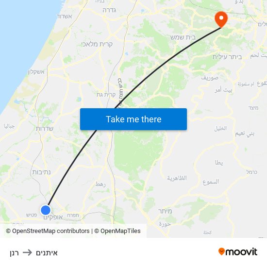 רנן to איתנים map