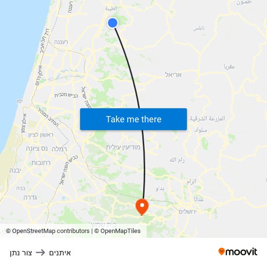 צור נתן to איתנים map