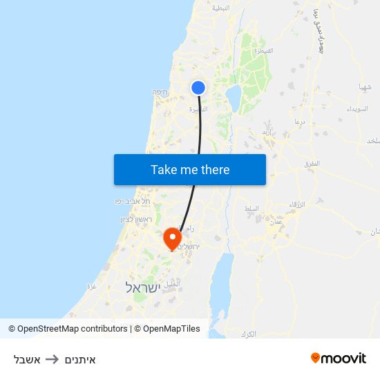 אשבל to איתנים map