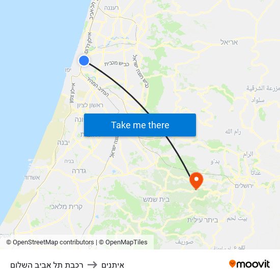 רכבת תל אביב השלום to איתנים map