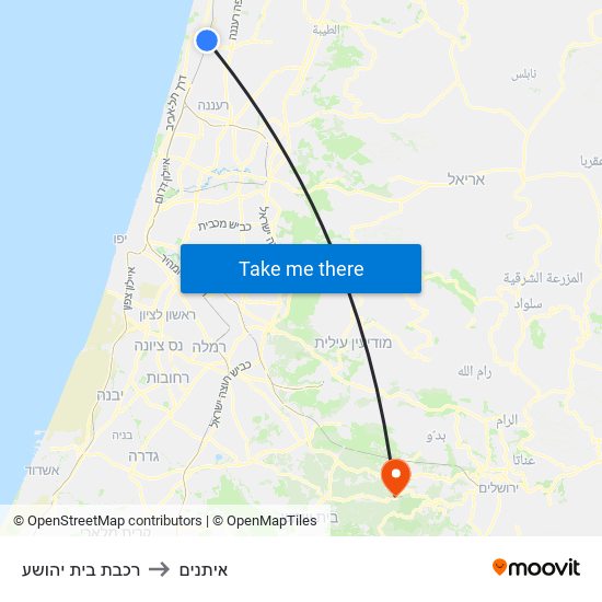 רכבת בית יהושע to איתנים map