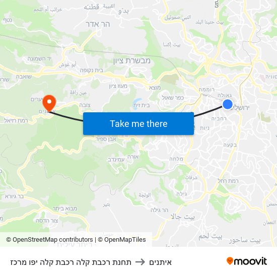 תחנת רכבת קלה רכבת קלה יפו מרכז to איתנים map