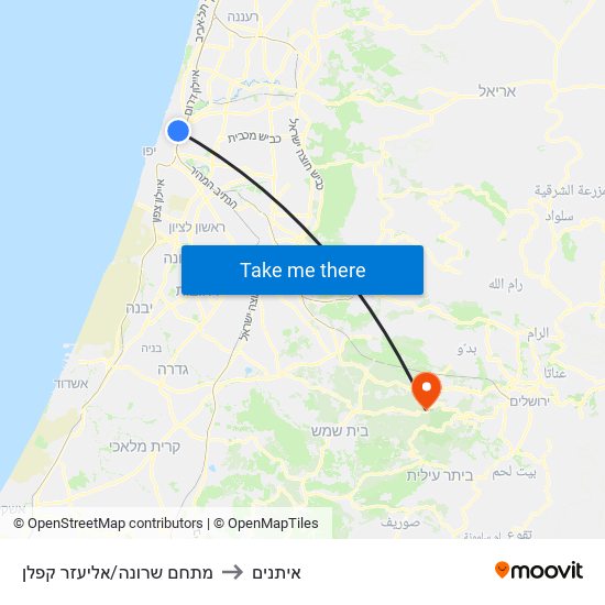 מתחם שרונה/אליעזר קפלן to איתנים map