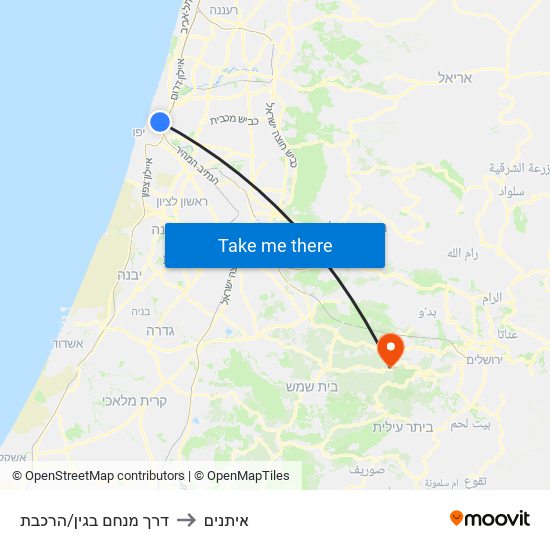 דרך מנחם בגין/הרכבת to איתנים map