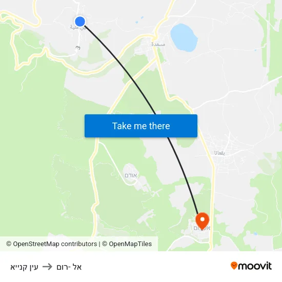 עין קנייא to אל -רום map
