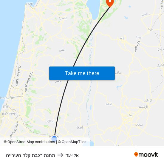 תחנת רכבת קלה העירייה to אלי-עד map