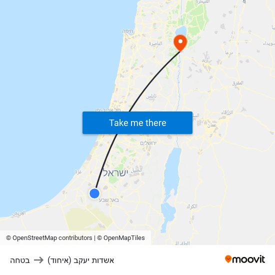 בטחה to אשדות יעקב (איחוד) map