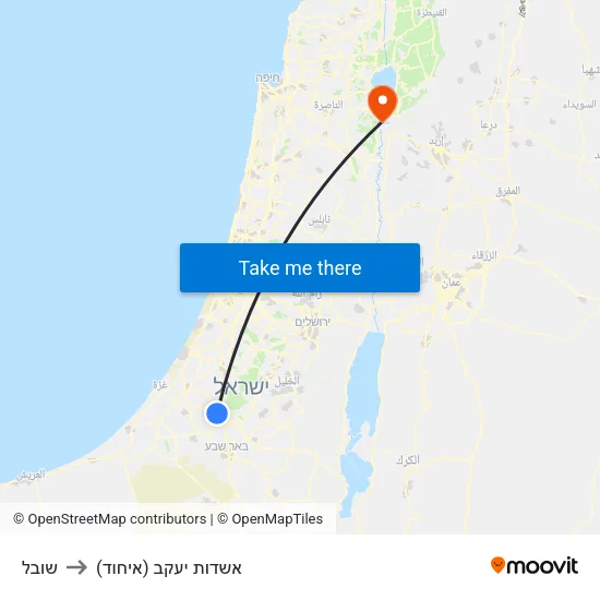 שובל to אשדות יעקב (איחוד) map