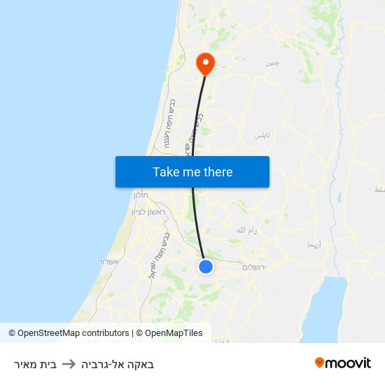 בית מאיר to באקה אל-גרביה map