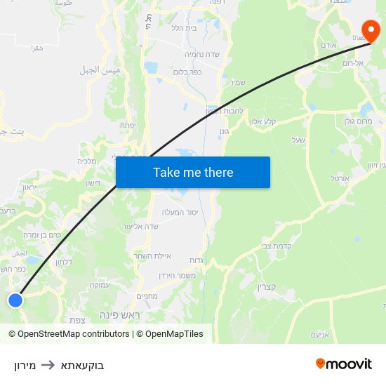 מירון to בוקעאתא map