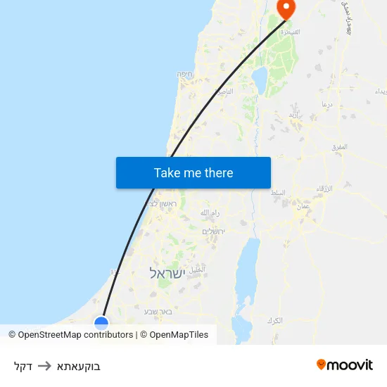 דקל to בוקעאתא map