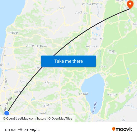 אורנים to בוקעאתא map