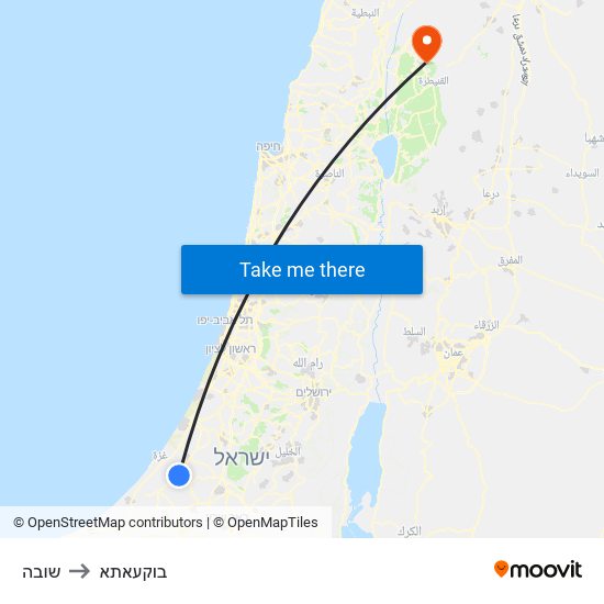 שובה to בוקעאתא map