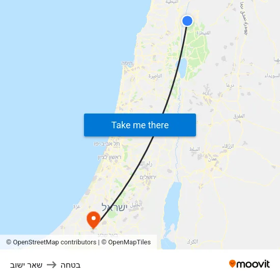 שאר ישוב to בטחה map