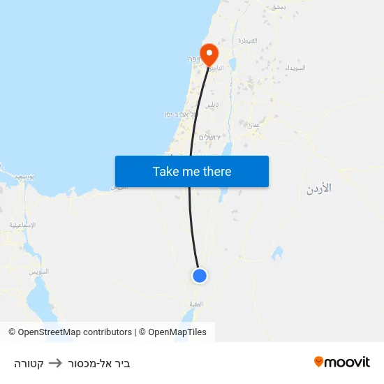 קטורה to ביר אל-מכסור map