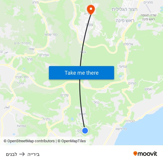 לבנים to בירייה map