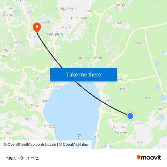 גשור to בירייה map