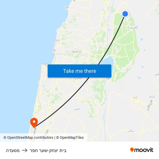 מסעדה to בית יצחק-שער חפר map