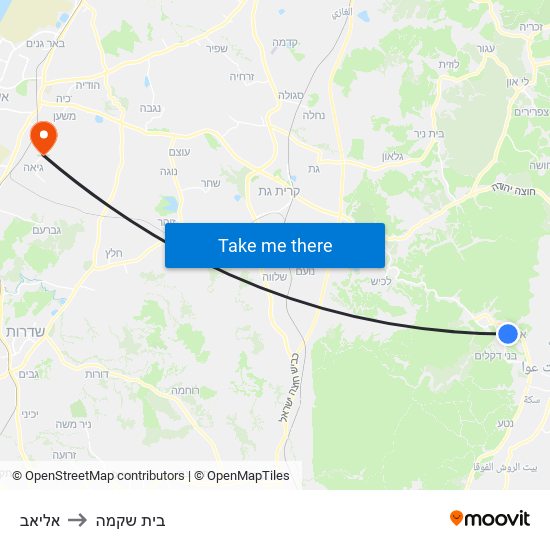 אליאב to בית שקמה map