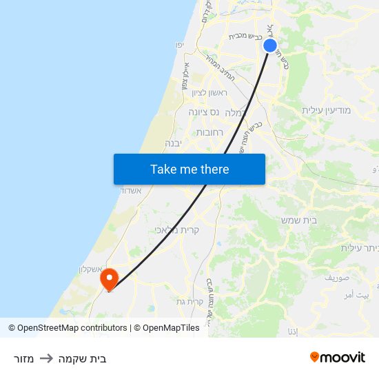 מזור to בית שקמה map