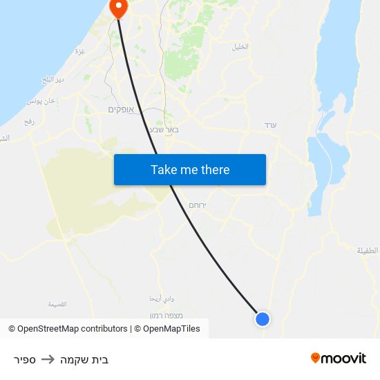 ספיר to בית שקמה map