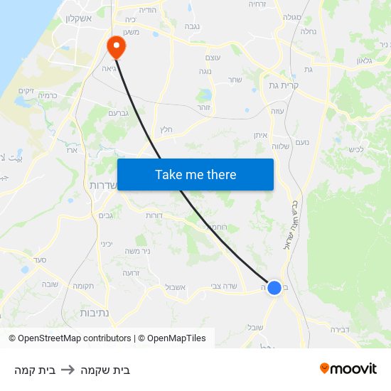 בית קמה to בית שקמה map