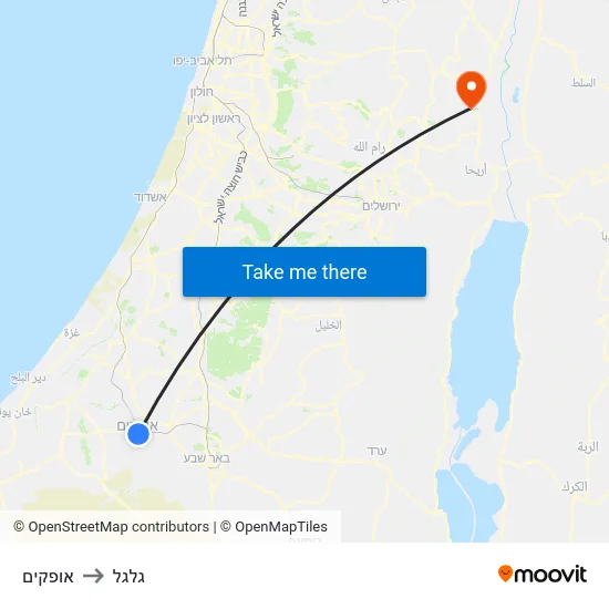 אופקים to גלגל map