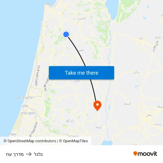 מדרך עוז to גלגל map