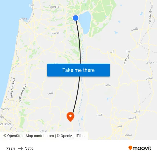 מגדל to גלגל map