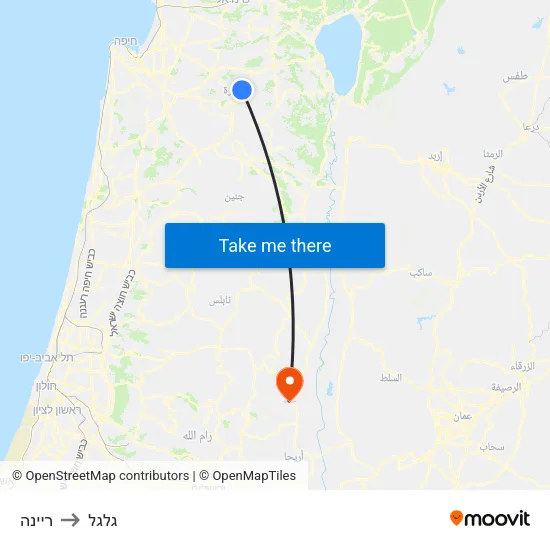 ריינה to גלגל map