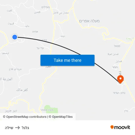 שילה to גלגל map