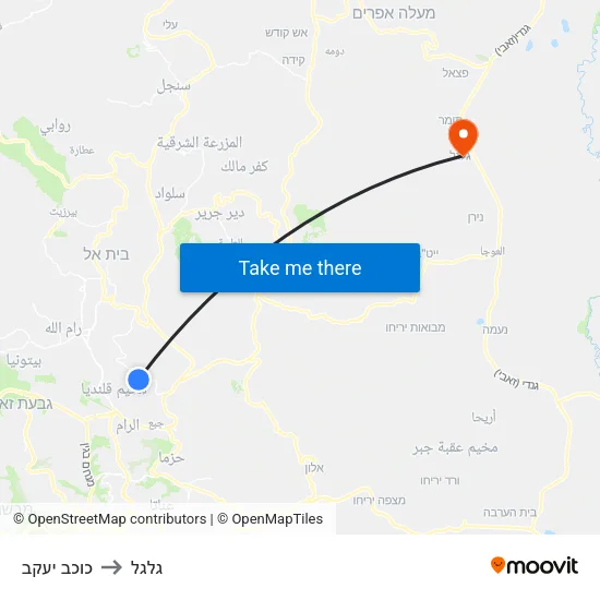 כוכב יעקב to גלגל map