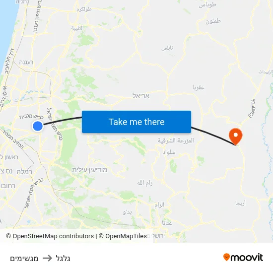 מגשימים to גלגל map