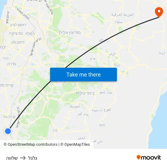 שלווה to גלגל map