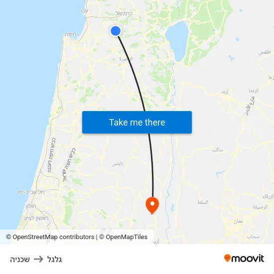 שכניה to גלגל map