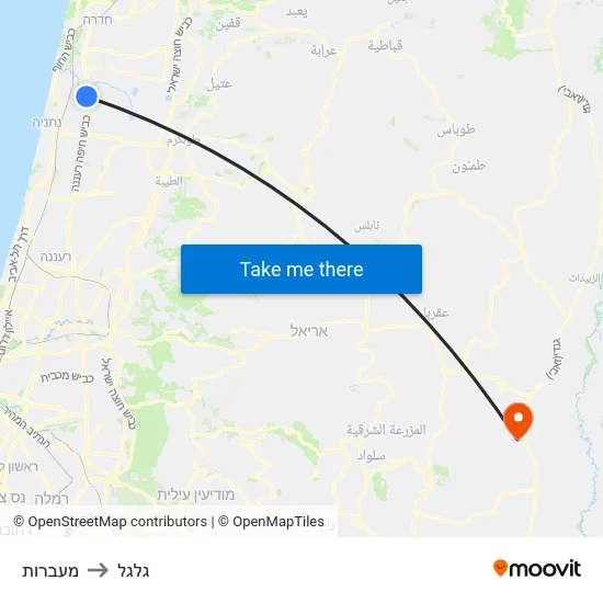 מעברות to גלגל map