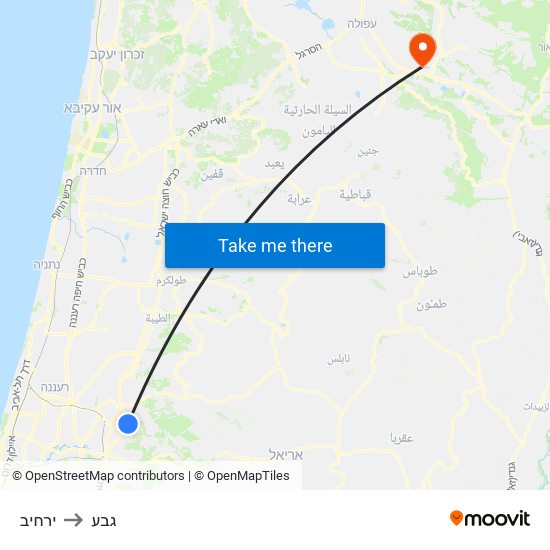 ירחיב to גבע map