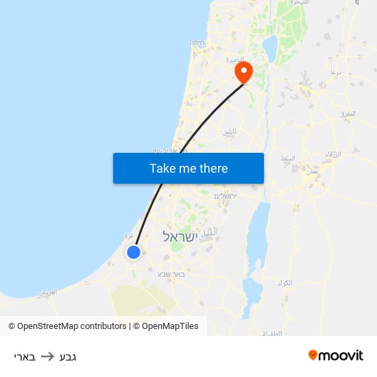 בארי to גבע map