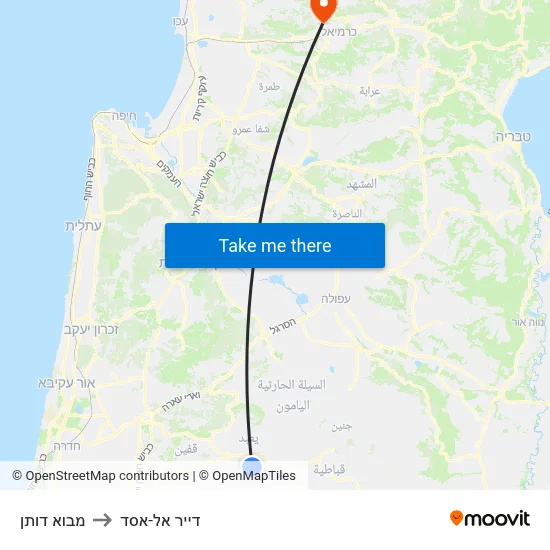 מבוא דותן to דייר אל-אסד map