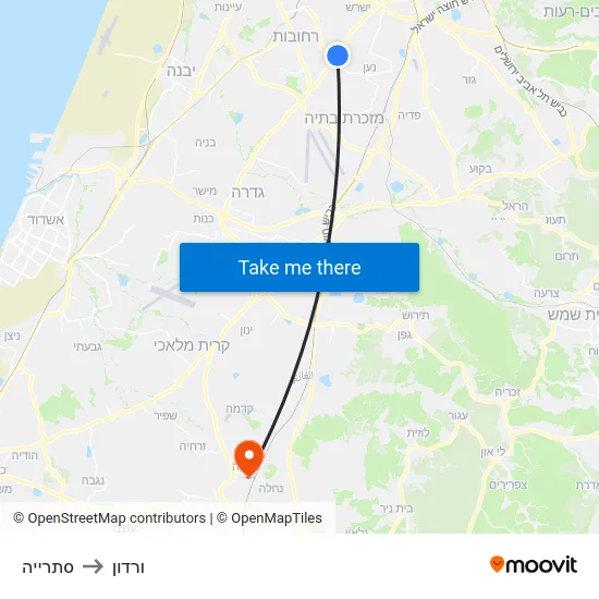 סתרייה to ורדון map