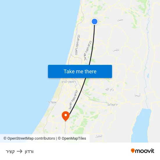 קציר to ורדון map
