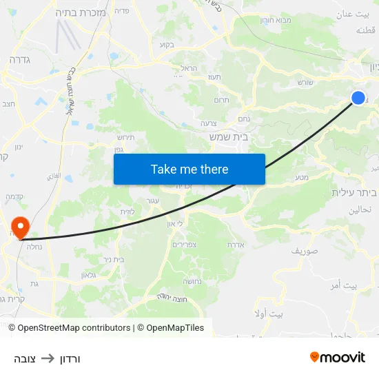 צובה to ורדון map